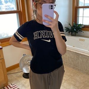 Black Nike T-Shirt, White logo